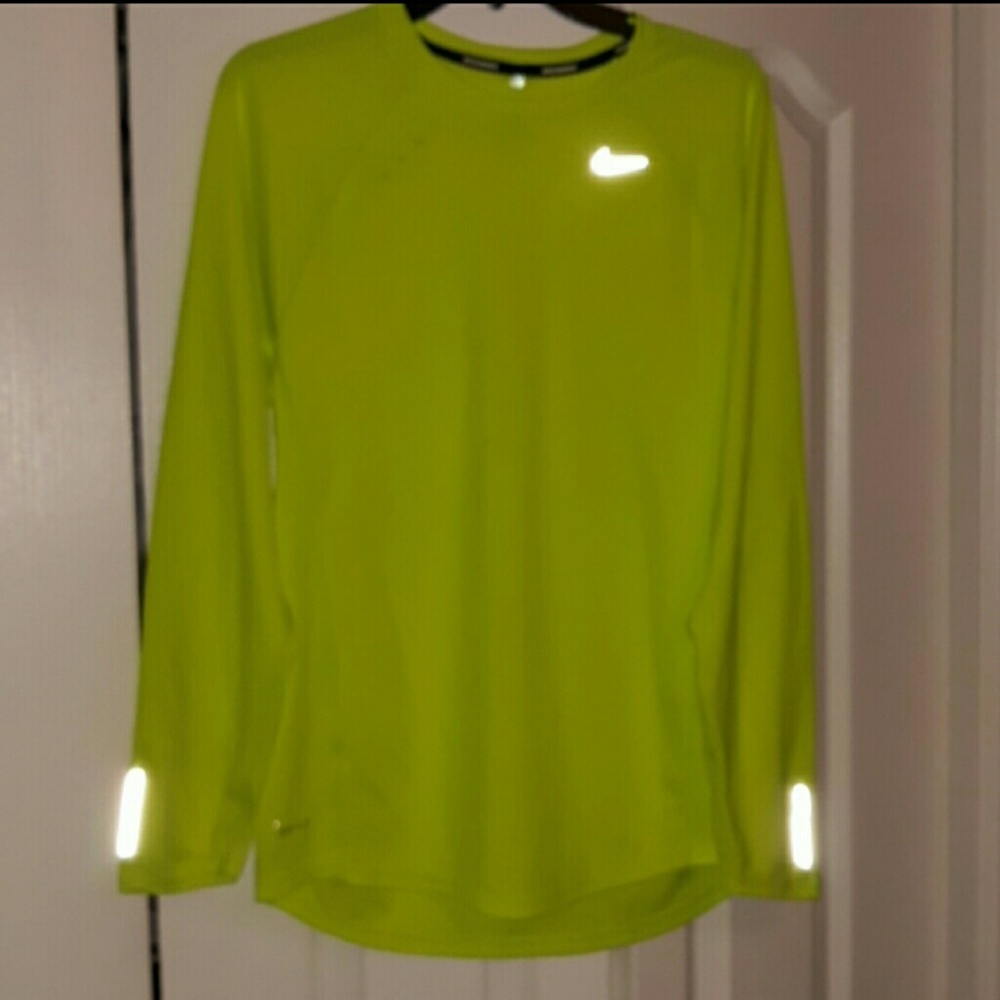 Nike Neon Green Long-Sleeve Medium Shirt